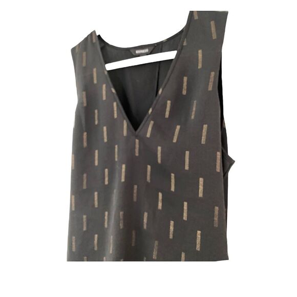 Express Top Size Medium Shirt Blouse Black Gold Satin tie back Tank - Picture 3 of 13